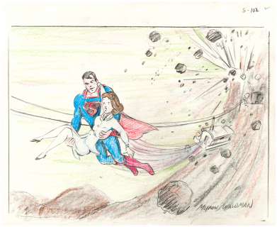 SUPERMAN ORIGINAL ART BY FLEISCHER ANIMATOR MYRON WALDMAN. | Hake’s