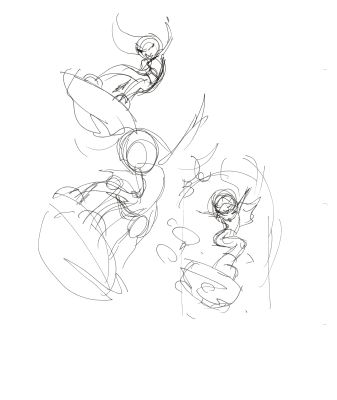 Dave Bullock 2 LOT Hand-Drawn Comic Illustrations for Covers and Book DC L3 | Charles Scott Gallery