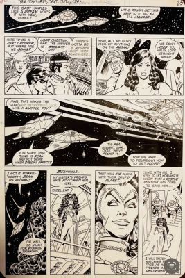 George Perez, Romeo Tanghal | George Perez New Teen Titans 23 Page ! the First Full Appearance of Blackfire ! | ComicArtFans Classifieds