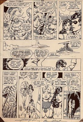 George Perez, Romeo Tanghal | New Teen Titans #32 Pg 6 (1983) George Perez & Romeo Tanghal - Titans Restrict Terra! | ComicArtFans Classifieds