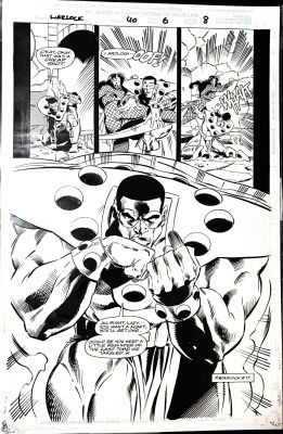 Pat Olliffe, Keith Williams | Warlock And the Infinity Watch #40, Page 6 (1995) - Gamora Vs. Maxam - $350.00 | ComicArtFans Classifieds