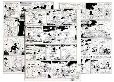 Macherot | Sibylline, planches n°17, 18 et 19 Ã  l’encre de … | Banque Dessinée