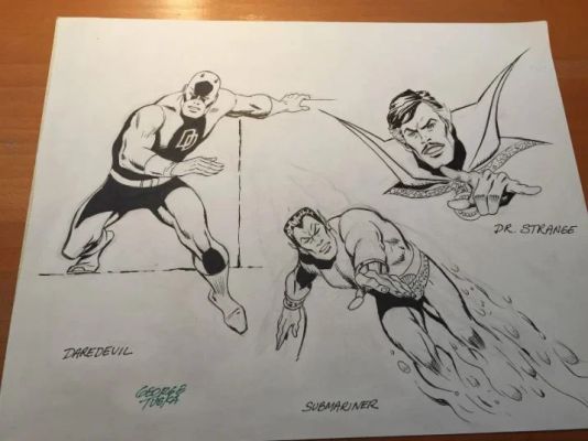 George Tuska | Fs - 2004 Daredevil, Doctor Strange, And Sub-Mariner Illustrations By George Tuska | ComicArtFans Classifieds