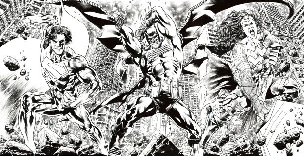 Bryan Hitch - Absolute Trinity Batman, Superman & Wonder Woman #25 Connecting Covers By Bryan Hitch