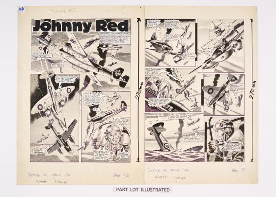 Johnny Red 3 original artworks by Ron Turner (1984) for Battle Holiday Special 1984. ’March 1944 - | Comic Book Auctions ltd