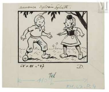Cuvillier, Maurice Octave... | Dessin original de Sylvain et Sylvette paru pour une... | Maison Good