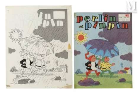 Dubois, Claude (1934... | Pluie - Couverture originale du périodique " Perlin... | Maison Good