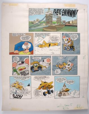 Lot 345 - Arthur Ranson Look-In Magazine Danger Mouse Colour Story Pages (ITV, 1980s) Total 2