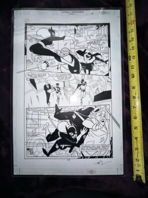 DC Comics Gotham Adventures Batman Comic Book Art Page Tim Levins Signed 1/1