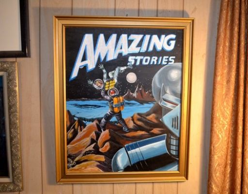 Edward Valigursky Sci Fi "retort to critics" retirement Painting Robot Venus | eBay US (Buy It Now)