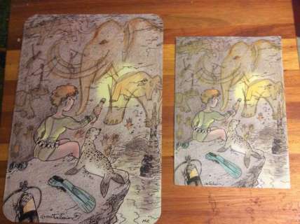 Jeannette Pointu - Dessin original en couleur  + serigraphie plaque aluminium - HC (2015) | Catawiki