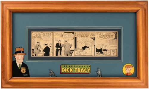 "DICK TRACY" 1932 DAILY STRIP ORIGINAL ART CUSTOM FRAMED DISPLAY. | Hake’s