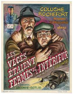 Solé - Dessin original pour une affiche de film - Les vécés étaient fermés de l’intérieur avec Coluche et Jean Rochefort - Gaumont (1975) | Catawiki
