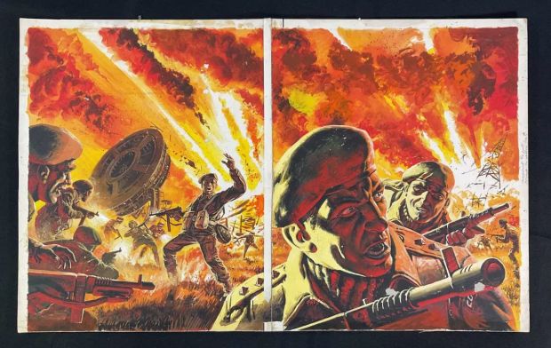 Lot 69 - WAR PICTURE LIBRARY HOLIDAY SPECIAL (1976, Fleetway Publications) original comic book cover art by | Excalibur Auctions