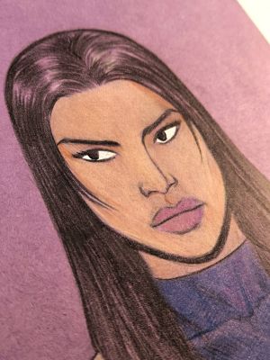 Mario Torrisi | Psylocke Original Sketch on Purple Paper | Raremarq (Buy It Now)