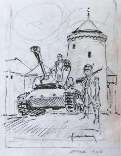 Hermann - Dessin original pour une affiche - Festival BD au chÃ¢teau de Malbrouck (2017) | Catawiki