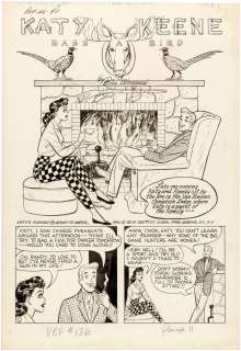 PEP COMICS #136 KATY KEENE SIX PAGE COMPLETE STORY ORIGINAL ART BY BILL WOGGON.