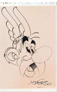 Uderzo, Albert | ASTERIX. Très grand portait du héros réalisé aux feutres | Coutau Bégarie