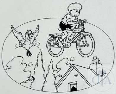 Jef Nys/Jommeke. Dessin original de la page titre de… | Dagoty