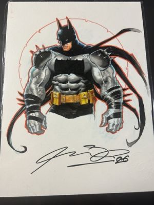 Ariel Olivetti Original Art Sketch Absolute Batman From DC Comics Color