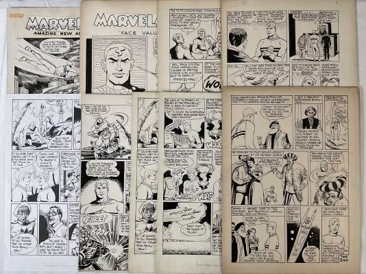 Lot 156 - A group of 9 MARVELMAN original art pages including MARVELMAN AMAZING NEW ADVENTURES #304 page 1 ( | Excalibur Auctions