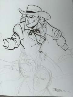 Meynet, Félix - Dessin original Ã  l’encre de Chine et mine de plomb - Â«Â Personnages WesternÂ Â» | Catawiki