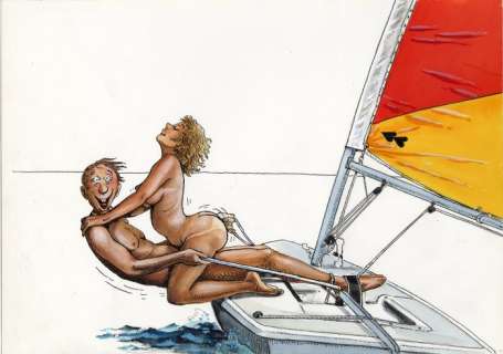 Serre - Dessin original d’humour en couleur- La Luxure (1979) | Catawiki