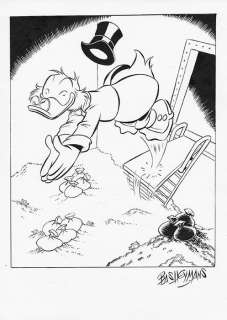 Bas Heymans - Uncle Scrooge - Diving board - Art préliminaire original | Catawiki