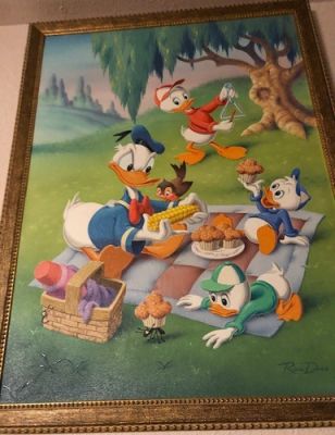 DONALD DUCK & NEPHEWS "DONALD’S PICNIC DAY" FRAMED PAINTING ORIG. ART - RON DIAS | eBay US