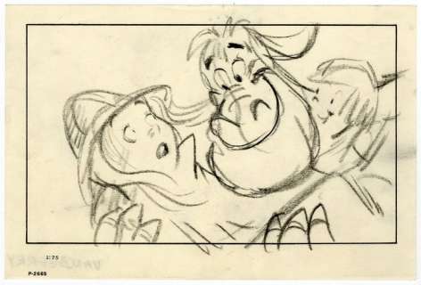 Pete’s Dragon - Original production storyboard - Ken Anderson - Disney Animation - (1977) | Catawiki