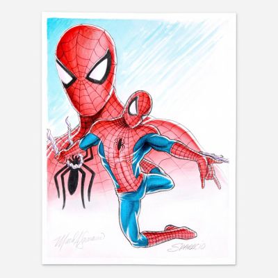 Lot 374 - Mark Sparacio, Spider-Man Watercolor Painting | Landry Pop Auctions