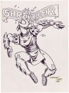 TEENAGE MUTANT NINJA TURTLES - SHREDDER 1985 ORIGINAL ART SKETCH BY KEVIN EASTMAN & PETER LAIRD. | Hake’s