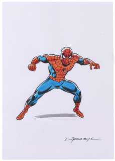 SPIDER-MAN HAND COLORED PRINT BY RAFAEL LÓPEZ ESPÍ. | Hake’s