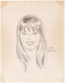 MARY JANE WATSON PENCIL ORIGINAL ART HEAD SKETCH BY JOHN ROMITA SR.