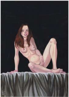 GÃ¼rsel, GÃ¼rçan - Originele aquarel - Pin-up - (2017) | Catawiki