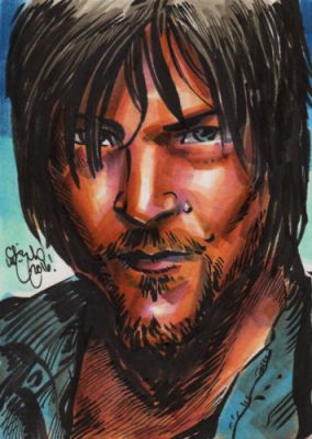 DARYL DIXON THE WALKING DEAD Sketch Card Original Art 2026 NEW YEAR SALE! | eBay US (Buy It Now)
