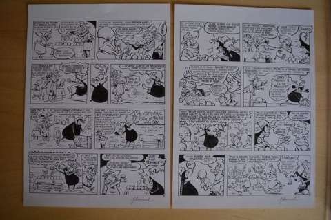 Cattivik - Sommacal - 2x Tavole Orig. "L’affare delle palle di neve" - Page volante | Catawiki