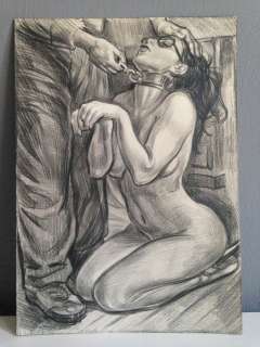 BDSM - Disegno Originale sexy Bondage "La Cagnolina!" - Page volante | Catawiki