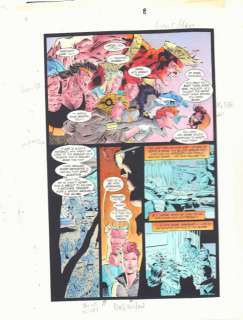 John Kalisz | Avengers #? P.8 Color Guide Art - Hercules, Black Widow, Quicksilver, Giant-Man, Crystal, And Deathcry Splash - 1990S | Anthony’s Comic Book Art