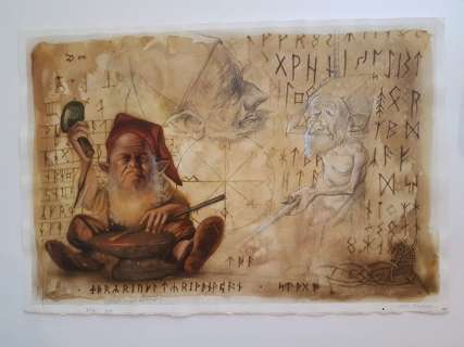 Manu Civiello - Illustration originale  nains | Catawiki