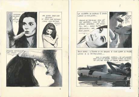 "Metti una Sera a Cena" - De Gaspari - 2x original page - Page volante - (1970) | Catawiki