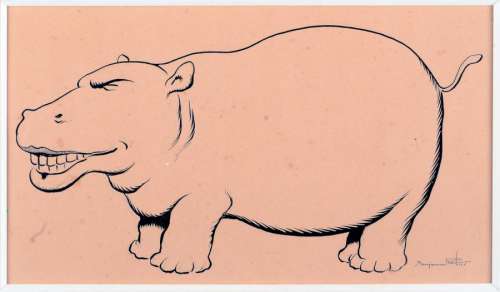 Rabier Benjamin | Encre de chine pour une illustration représentant un homme | Coutau Bégarie