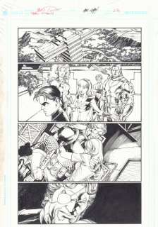 Marc Campos, Rod Reis - teen titans #1/2 p. 13 - deathstroke, starfire, wonder girl, kid flash, and cyborg - 2004