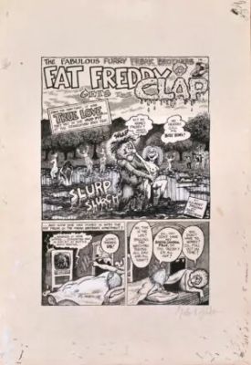 Gilbert Shelton | The Freak Brothers – Fat Freddy gets the clap | La Galerie de la Bande Dessinée
