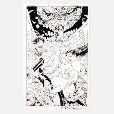 Lot 170 - Tony Daniel, Superman / Wonder Woman #10 Cover Original Art (DC Comics, 2014) | Landry Pop Auctions