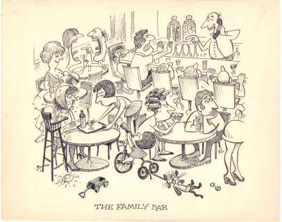 Virgil Partch - The Family Bar Gag - Signed