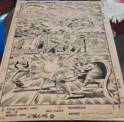 Marvel Comics Marvel Saga #18 Thor Back Cover Art Signed Pollard Milgrom | eBay US