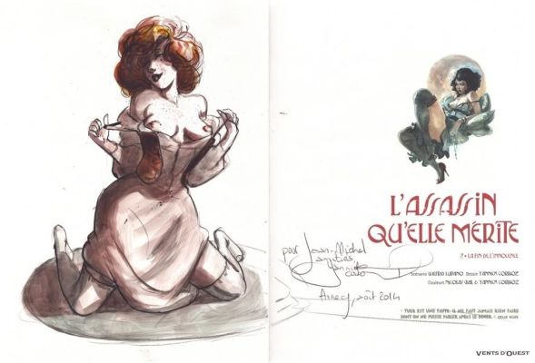 Lot 180 - Corboz. Dessin original dédicacé Assassin | BDEnchères