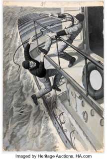 Samson Pollen | For Men Only Magazine March-1974 Double Page Painting Original Art (Magazine M... | Heritage