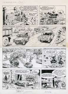 Fournier - Franquin | Spirou, planche n°31 Ã  l’encre de Chine de l’ép… | Banque Dessinée